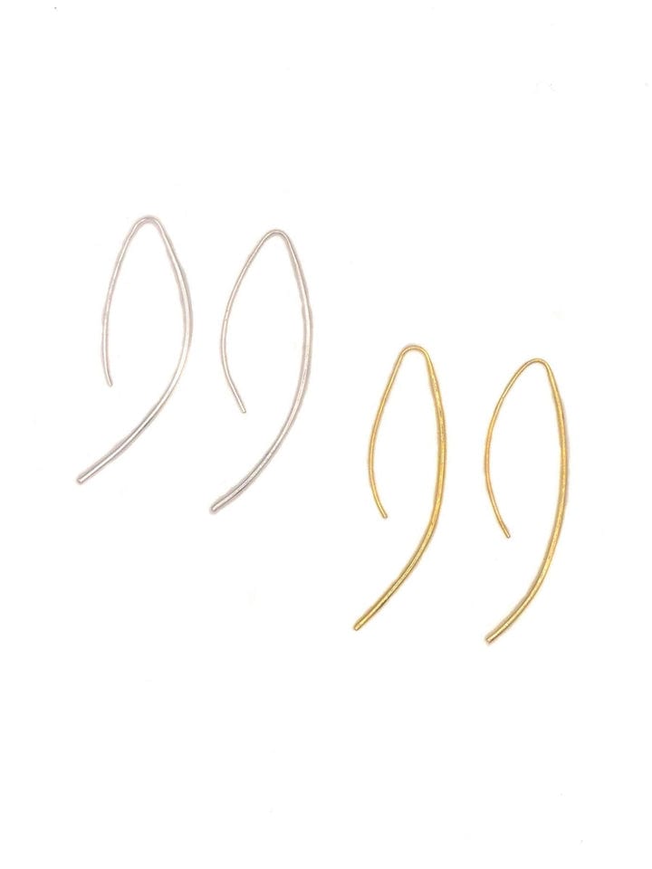 Curved stick drop earrings